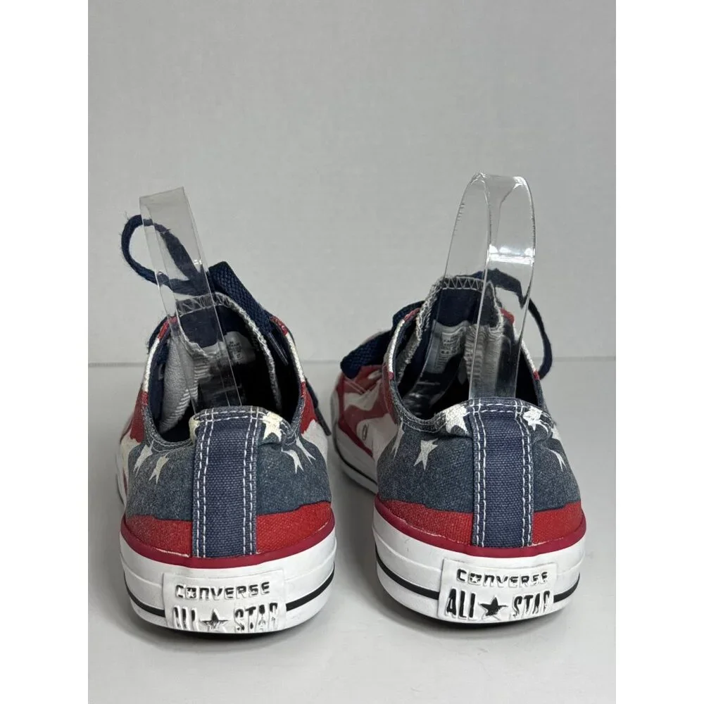 Converse All Star Low Top Sneakers American Flag Print Canvas Size 8.5 Mens - Picture 3 of 16